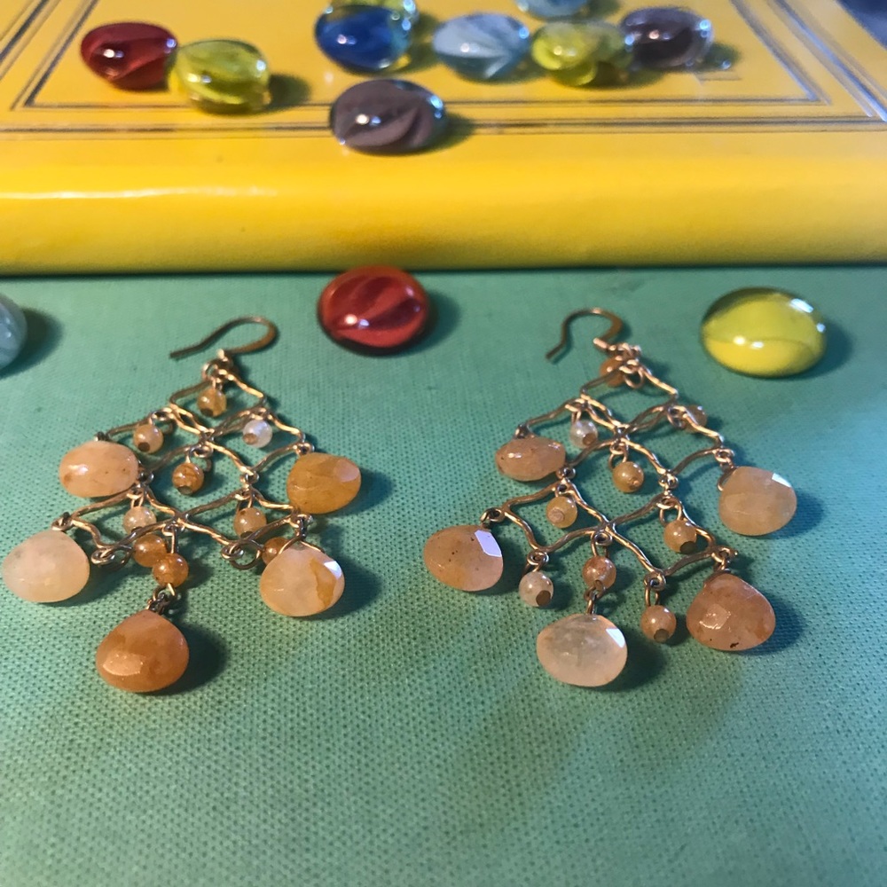Agate Chandelier earrings Vintage 🦋